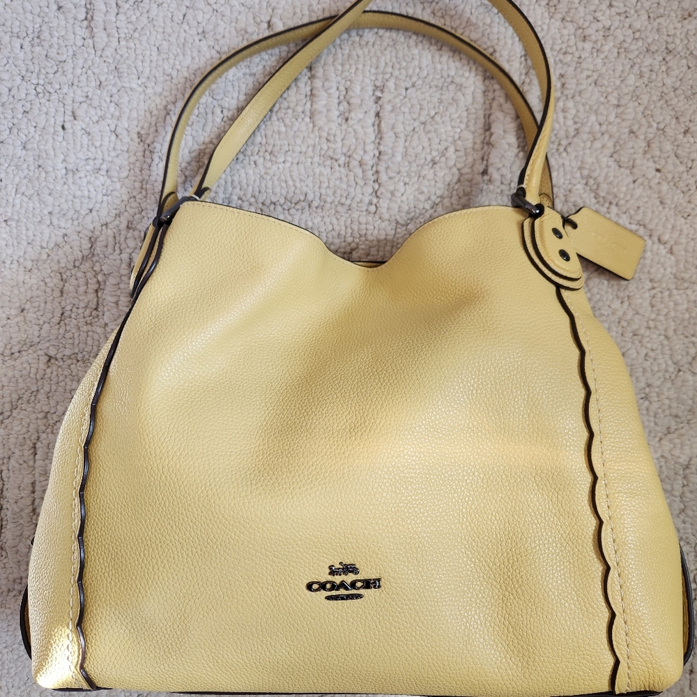 Coach Yellow Pebbled Leather Edie Hobo Bag - EUC!